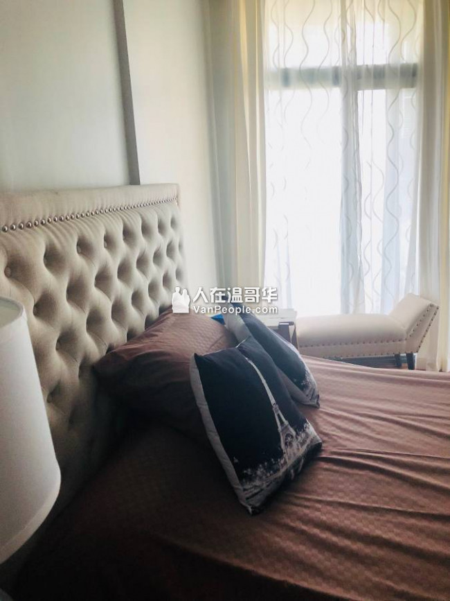 DOWNTOWN漂亮和新装修的家具一卧室+书房公寓