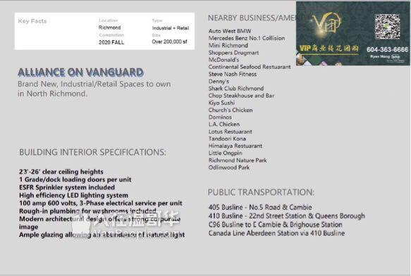列治文商业楼花无20%海外买家税,$390一尺起 Vanguard
