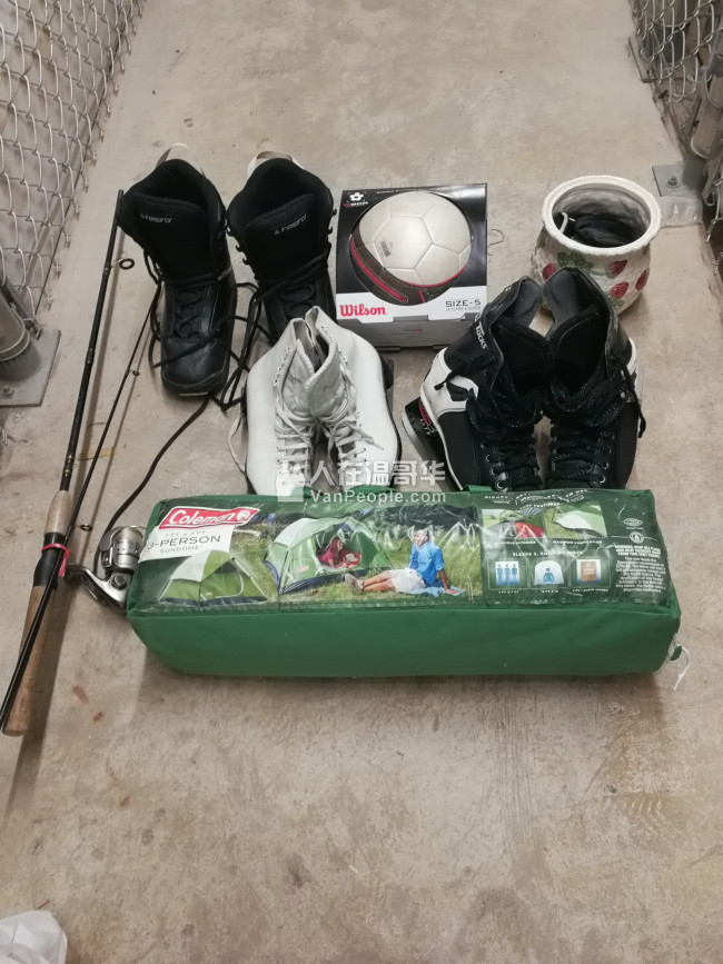 最后几天回流卖: 滑雪板ski, snowboard, 轮排溜冰鞋,冰刀溜冰鞋, 各种球类,跳绳,哑铃,野炊炉等等
