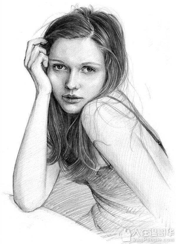 人物素描绘画步骤：素描画女孩的画法- 人在温哥华网VanPeople.com