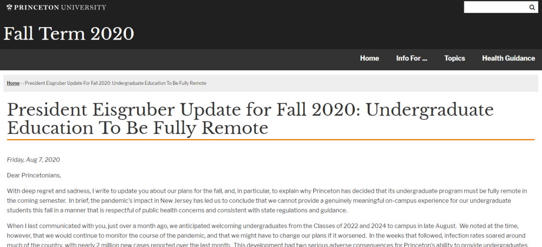 继普林斯顿大学之后 又有两所常春藤修改开学计划 人在洛杉矶网lapeople Com