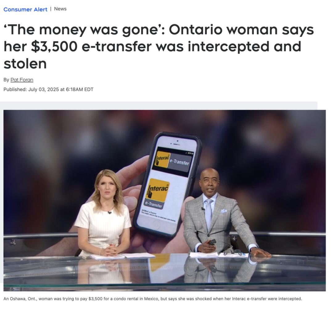 EMT大漏洞！女子3000刀遭拦截、直接转到陌生账户！钱彻底打水漂- 人在温哥华网VanPeople.com